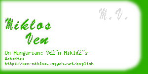 miklos ven business card